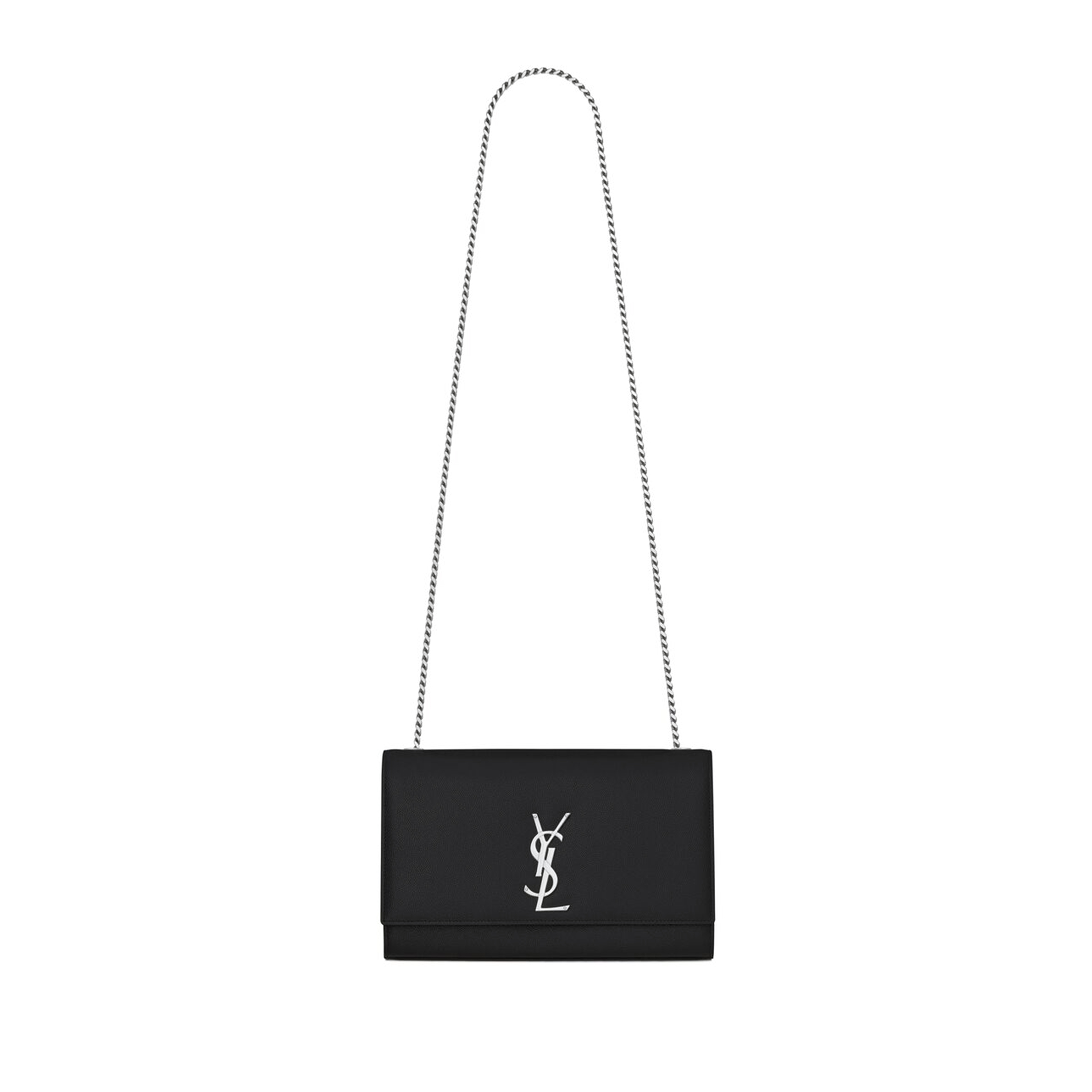 YSL KATE MEDIUM IN GRAIN DE POUDRE EMBOSSED LEATHER 364021BOW0N1000 (24*14.5*5.5cm)